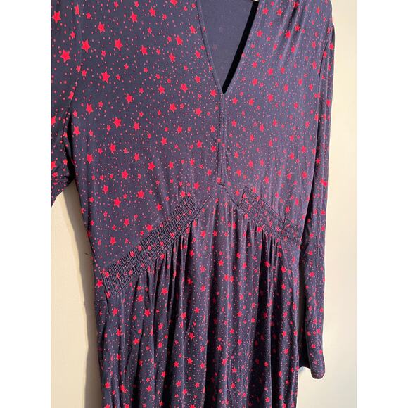 Boden Betty Blue and Red Star‎ Print Tunic Mini Dress Size 12 Long - Picture 2 of 10